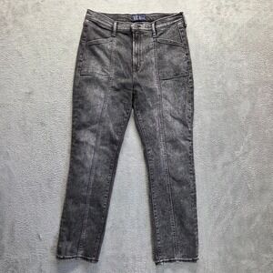 Gap Jeans Womens 8 Black Soft Vintage Slim Straight High Rise Denim